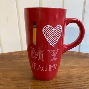 St Nicholas Square I love my teacher gift appreciation valentines tall red mug